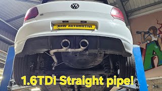 EXTREME SOUND: Volkswagen Polo 1.6TDI Straight Pipe ROARS!!**