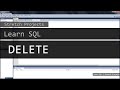 Learn SQL - 7 DELETE