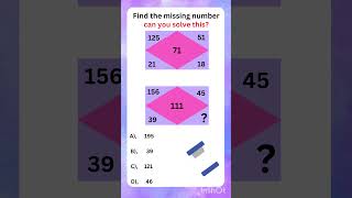 Maths missing number  #numberpuzzles #puzzle #tricks #maths #quiz #mathshorts #mathpuzzle #maths