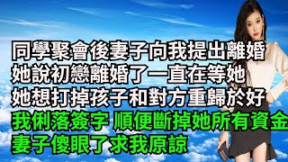 同學聚會後妻子向我提出離婚，她說初戀離婚了一直在等她，她想打掉孩子和對方重歸於好，我俐落簽字 順便斷掉她所有資金，妻子傻眼了求我原諒【三味時光】#激情故事#大彬情感#夢雅故事#小說#爽文