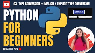 Lecture 3: Python for Beginners [2025] – TypeConversions