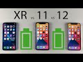 iPhone 12 vs 11 vs XR Battery Life DRAIN Test