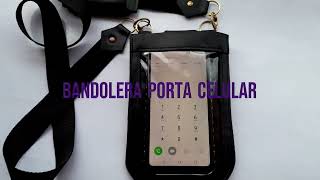 Bandolera Porta Celular de Cuero Vacuno