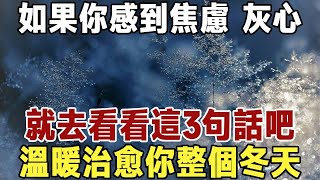 佛禪：如果你感到焦慮、灰心，就去看看《大雪將至》，這3句話，溫暖治愈你整個冬天！#佛禪 #中老年心語  #晚年生活 #深夜讀書