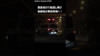 【音量注意】地上に降り立った高速隊の事故処理パトカーと覆面パトカーが緊急走行で再び首都高の事故現場に向かう痺れる走り！#shorts