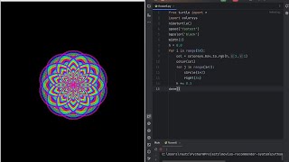 Cosmic Blooms Design Using Python Turtle | ASMR - No Talking