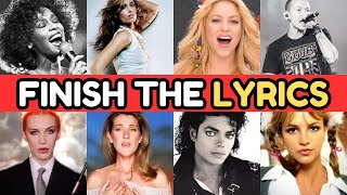 Finish The Lyrics 80s 90s 00s | Most Popular Songs Of All Time | Music Quiz 🎵
