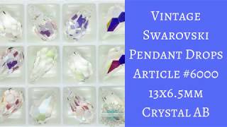 Vintage 1990s Swarovski Crystal Drops Crystal AB