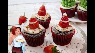 คัพเค้กคริสต์มาส EP.2 คัพเค้กลาวาซานตาครอส|Christmas Cupcake|Krua Maenai|ครัวแม่นาย