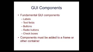 Intermediate Java Programming - GUIs and Event Handling Part 1