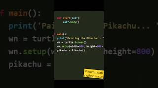 drawing pikachu using python turtle #reels #coding #pythonturtle #turtlegraphics