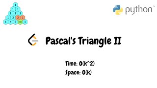 Pascal's Triangle II | Python Recursive Solution