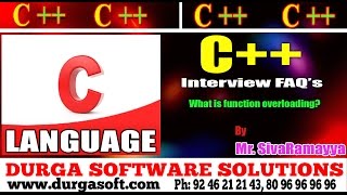 C++ tutorial || Inter view Faq's|| What is function overloading?