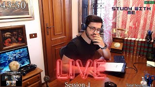 |🔴LIVE|📚👨🏻‍⚕️STUDY WITH ME | 🍅 POMODORO TIMER 60/10 |​ 🔥🌧️🐟|12+ HRS | |no-ads|