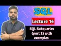 SQL Subqueries (part 2) with examples