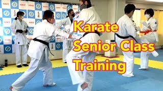 Karate Training for Senior Class 空手稽古 約束組手 ミット 自由組手