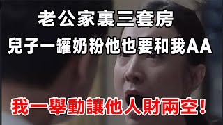 老公家裏三套房，兒子一罐268元的奶粉他也要和我AA，我一舉動讓老公家人財兩空！