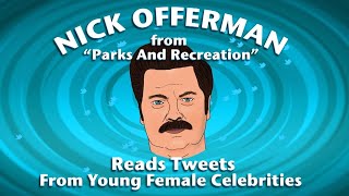 Nick Offerman Reads Tweets From Young Female Celebrities | CONAN on TBS