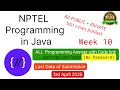 NPTEL Programming in Java week 10 all 5 programming assignment answer with code link
