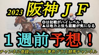 【1週前予想】2023阪神ジュベナイルフィリーズ！◎は初戦がハイレベル！▲は素質高いが距離は鍵かも？