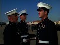 u.s. marines on parade in dress blues