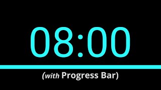 SILENT - 8 Minute Countdown - Blue with Progress Bar and Time Markers / Chapters