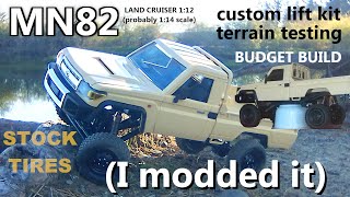 I bought an MN82 RC Land Cruiser.  Then, I modded it. Let's thrash the custom lifted truck.