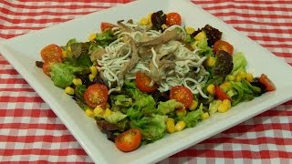 Cómo hacer ensalada templada de gulas y setas