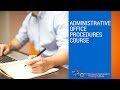 Office administration training: Administrative Office Procedures Course