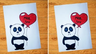 I Miss You Card / How to Draw Miss You Card / I Miss You Card for Best Friend / Easy Miss You Card