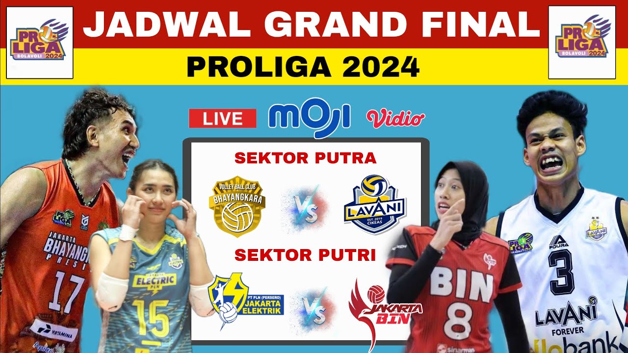 Jadwal Grand Final Proliga 2024 Hari Ini~Jakarta Bin Vs Elektrik PLN ...