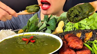 Thaifood ASMR แกงไข่ผำ พืชน้ำจิ๋ว(กรีนคาเวียร์)แหนมย่าง คู่ข้าวเหนียว Wolffia globosa MUKBANG show