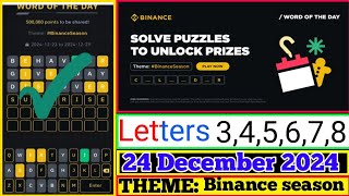 Binance word of the Day Answer Today|8 Letter Binance word of the Day Answer