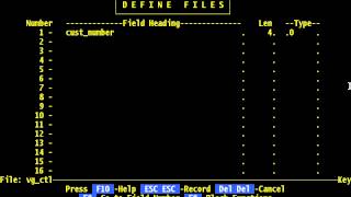 FilePro - Chapter 9 – Files/Processing/Design – Control File