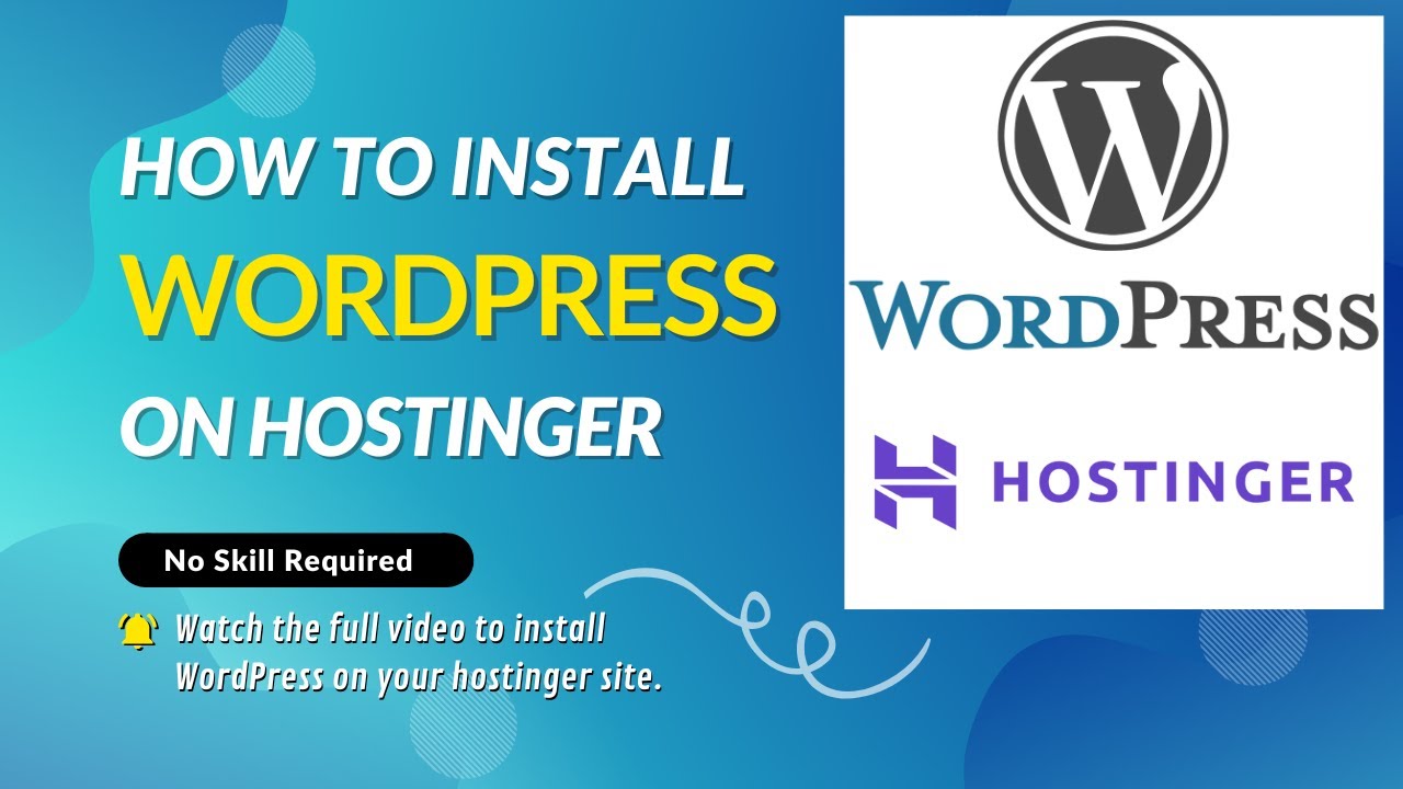 How To Install WordPress In Hostinger 2022 - YouTube