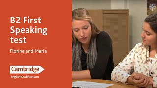 B2 First Speaking test - Florine and Maria | Cambridge English