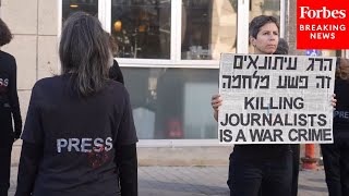 Activists In Tel Aviv Hold A Silent Protest Against Attacks On Journalists In Gaza