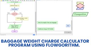 Baggage Weight Charge Calculator using flowgorithm.