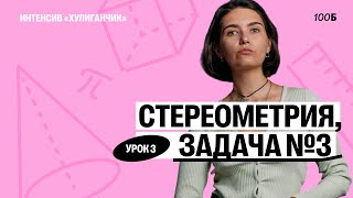 Стереометрия, задача №3 | Аня Матеманя | 100балльный