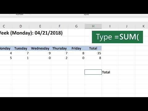 What is the command for sum in Excel?