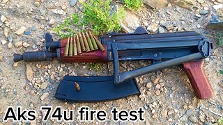 soviet gun Aks 74u fire test / fire testing video