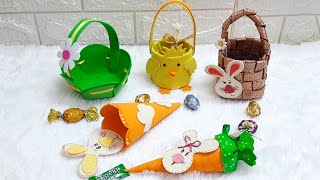 5 Easy Easter Basket Gift idea step by step at home |DIY Low budget Easter/spring décor idea