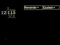 divide 115 by 12 remainder . division with 2 digit divisors . how to do