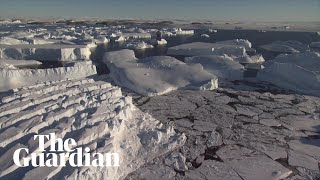 Timelapse shows Antarctic ice shelf collapse after battering from waves