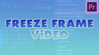 FREEZE FRAME Video in Premiere Pro