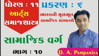 STD 11 Sociology Ch 6 (ભારતની મૂળભૂત સામાજિક સંસ્થાઓ) ભાગ 10 | ધોરણ 11  સમાજશાસ્ત્ર Ch 6 | Pampaniya