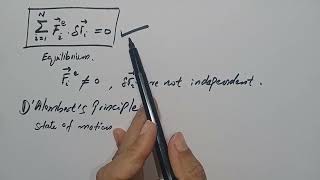 1. Virtual displacement, Virtual Work, D Alemberts Principle/Classical Mechanics