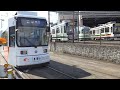 熊本市電b系統健軍町行き上熊本車庫横走行 kumamoto city tram b line for kengunmachi running beside kamikumamoto depot