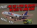 REAL ATC | Mayday mayday mayday, we have fire on board. FedeEX DC10