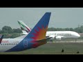 raf a330 airbus kc voyager and the emirates a380 800 departing birmingham airport